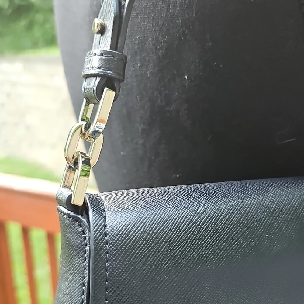 Kate Spade New York Staci Saffiano Leather Flap Shoulder Bag, Black - Picture 3 of 10